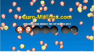 Euromillions Results for Friday 1st March 2013