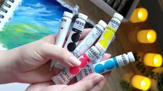 Painting tutorial ✨️ with meedenart acrylicpaintset, idea for mini paintings #art #painting #acrylic