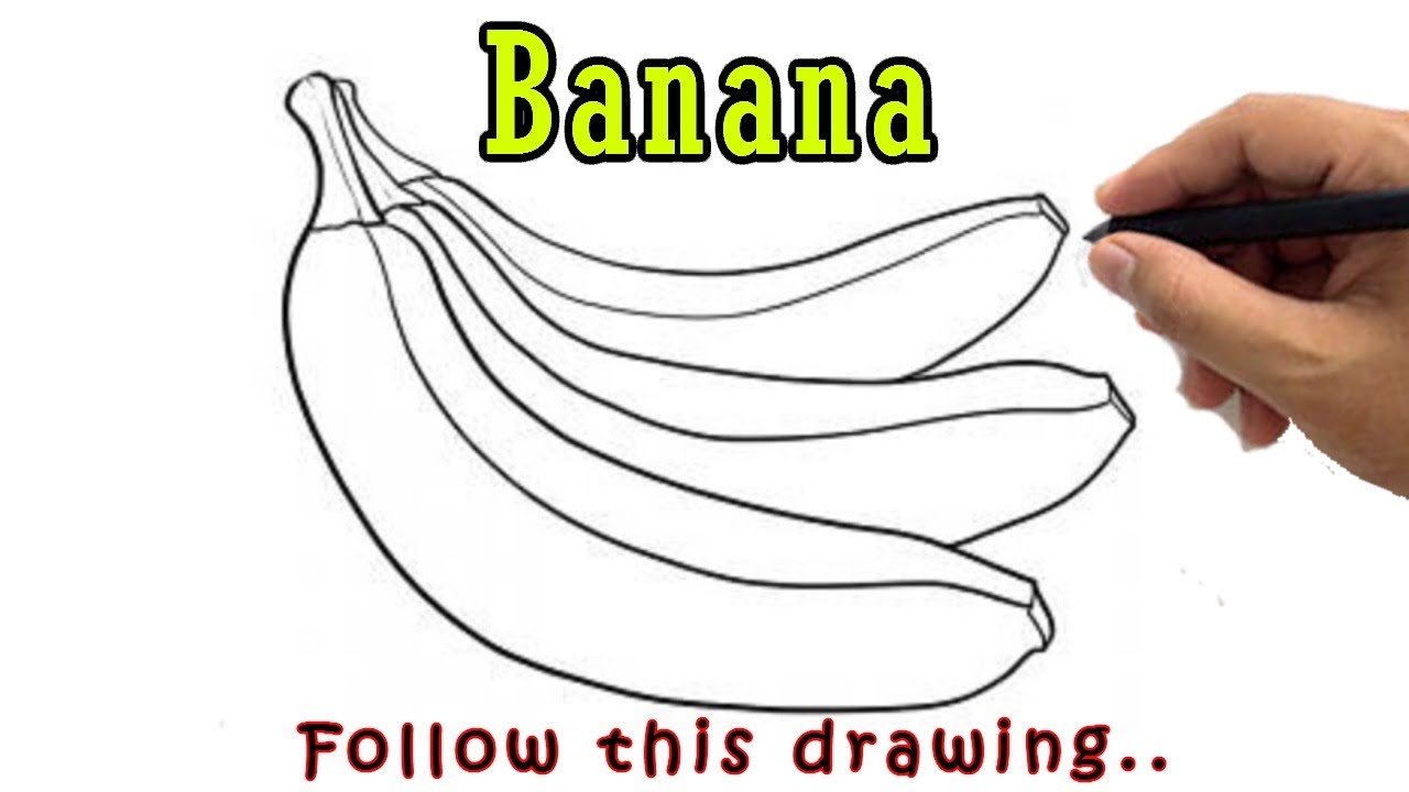 banana drawing step by step