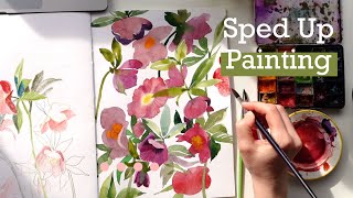 Painting Watercolor Flowers in Sketchbook