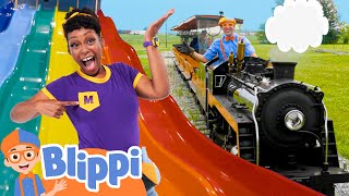 Mix - Wiggle at the Playground with Trains and More! | Music For Children | Educational Blippi Songs