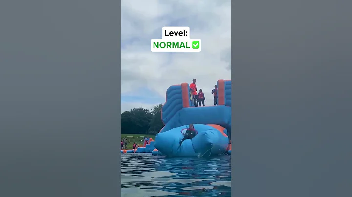 AIRBAG LAUNCH but they get progressively higher 🔼 #waterpark  #stevenage  #funny  #fail