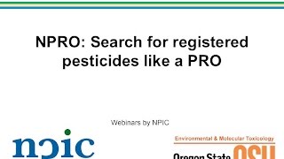 NPRO: Search for registered pesticides like a PRO