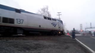 Amtrak 171 passing Norfolk Southern I28 in Orange, VA