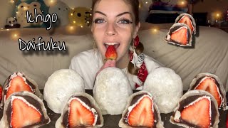WHITE CHOCOLATE ICHIGO DAIFUKU MUKBANG! (Vegan) (No Talking)