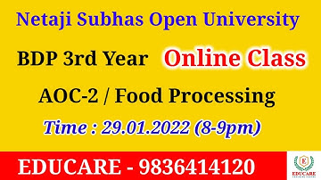 NSOU BDP ONLINE CLASS || AOC-2, 3RD YEAR ||