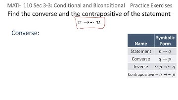 Logic:  Finding the converse, inverse, contrapositive