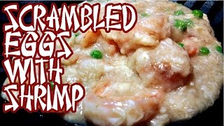 Stir fried shrimp with scrambled eggs over rice 滑蛋蝦仁飯