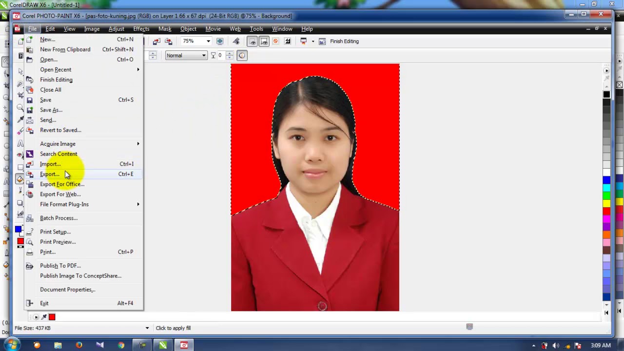 Cara Mengganti Background Pas Foto Dengan Corel Draw Oleh Mariam Susilowati Youtube