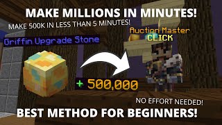 MAKE 500K IN MINUTES WITH NO EFFORT BEST Beginner Money Making Method | Hypixel Skyblock 129