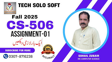 CS506 Assignment 1 Solution Fall 2025 || CS506 Assignment No 1 Solution Fall 2025 by Sohail
