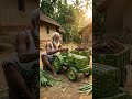 Amazing Old Baba Making Leaf Tractor by Hand | Viral Village Art 🌿🚜