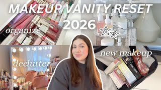 Cleaning & Organizing My MESSY Makeup Vanity ☆ huge transformation, makeup shopping, 2026 reset