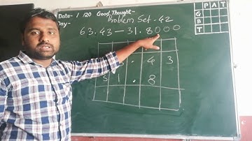 Subtraction of decimal fractions and problem set 42