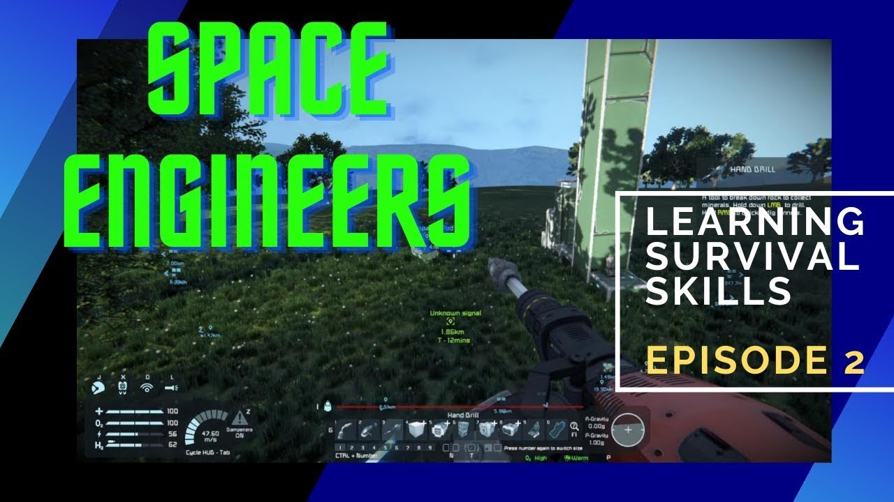 Space Engineers Learning Survival Episode 2 Starter Base Finding Ore ...