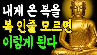 내게 온 복을 진짜 복인줄 모르면, 결국 이렇게 됩니다!  부처님말씀  인생조언  석가모니