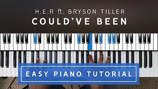 Video thumbnail of "H.E.R. ft. Bryson Tiller -  Could've Been EASY PIANO TUTORIAL"
