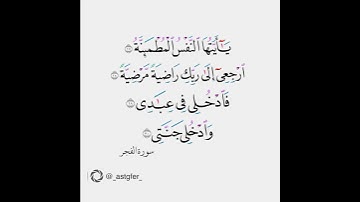 يَا أَيَّتُهَا النَّفْسُ الْمُطْمَئِنَّةُ (27) سورة الفجر
