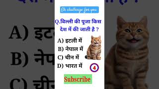 बिल्ली की पूजा किस देश में की जाती है Gk Quiz Question ।। Gk Questions And Answer ? ।। Gk  Hindi ।।