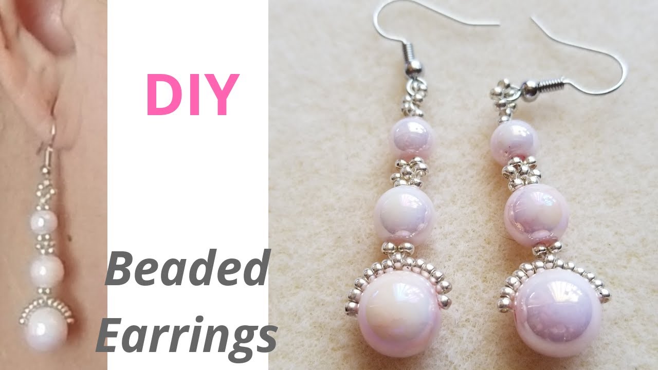 Quick and Easy to make DIY Dangling Beaded Earrings / Aretes / Beading