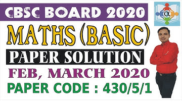 class 10 CBSE maths (basic) full paper solution 2020