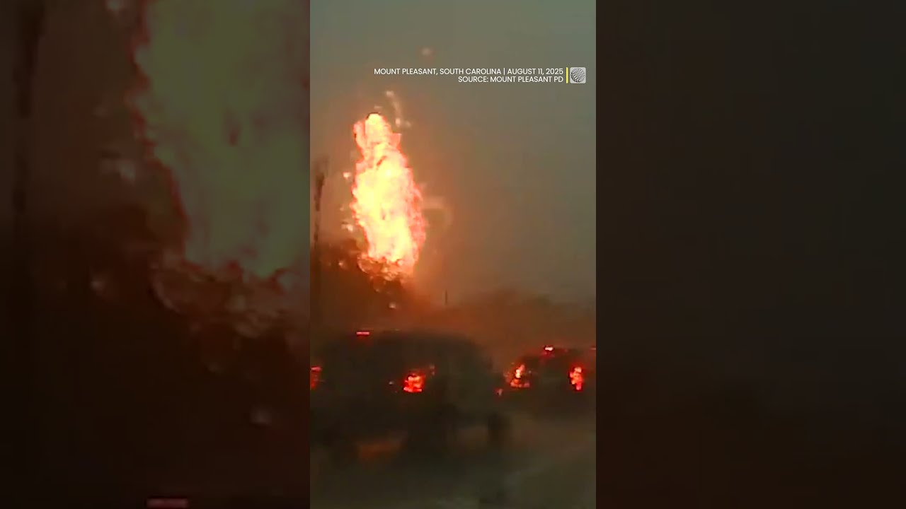 Dashcam Footage Shows The Moment Lightning Strike Explodes Transformer Shorts