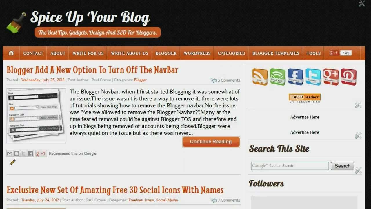 New Blogger Option Turn Off The NavBar - YouTube