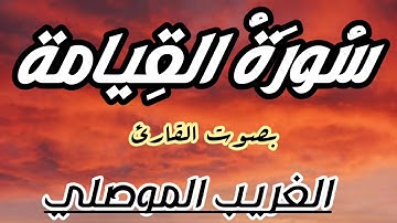 سورة القيامة | كاملة | بصوت القارئ | عبدالرحمن الغريب الموصلي | SURAT ALQIYAMAH