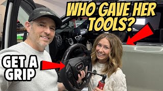 She Replaced My Steering Wheel! Carbon Fiber Upgrade for GMC Sierra/Chevy Silverado 🔧🔥