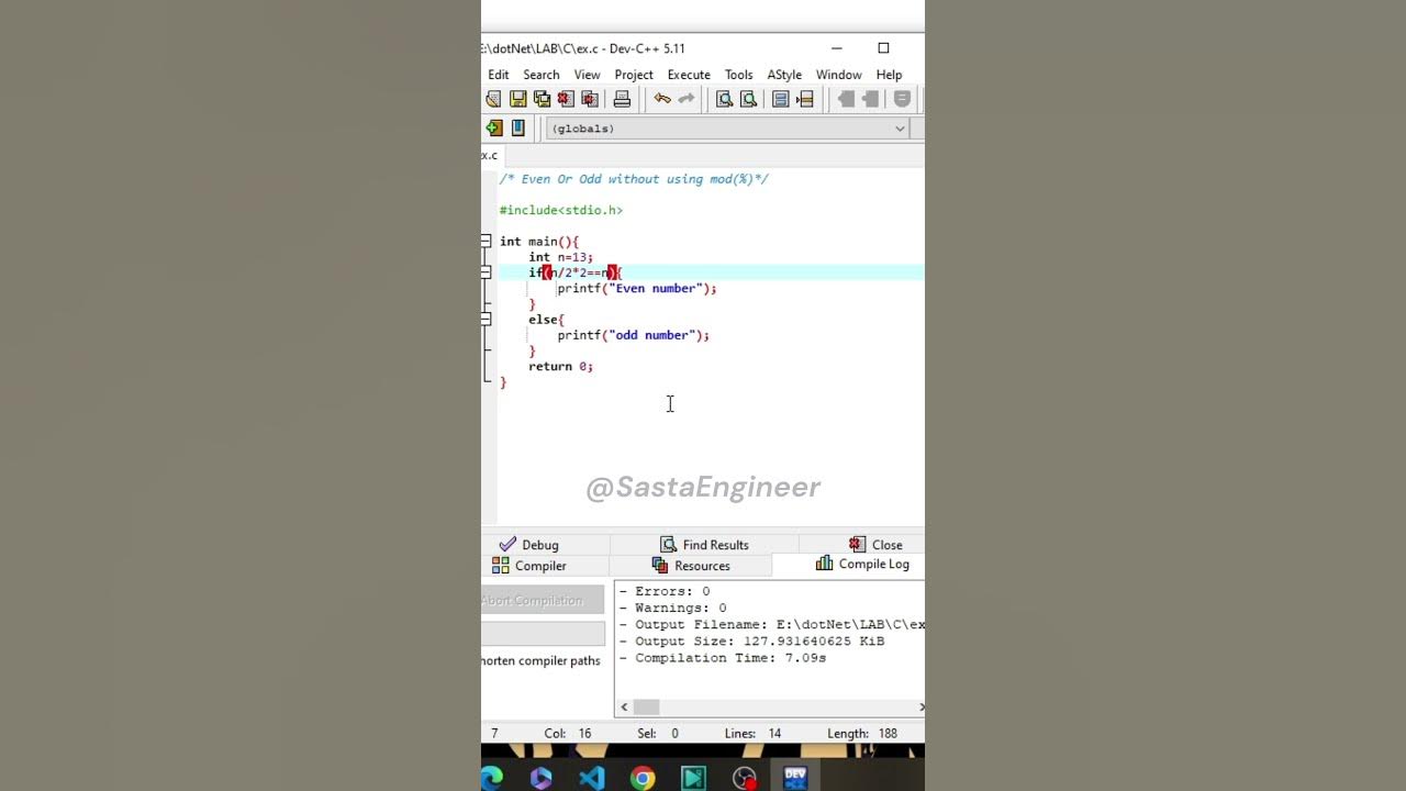 How to check even or odd without using mod(%) symbol⚡💡💯 #cprogramming # ...