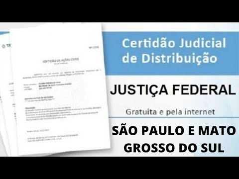 CERTIDÃO NEGATIVA NA JUSTIÇA FEDERAL DE SÃO PAULO OU MATO GROSSO DO SUL ONLINE (GRÁTIS) MUITO FÁCIL.