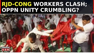 Watch: RJD & Congress Workers' Ugly Scuffle At Opposition Unity Rally | INDI Bloc Unity In Tatters?