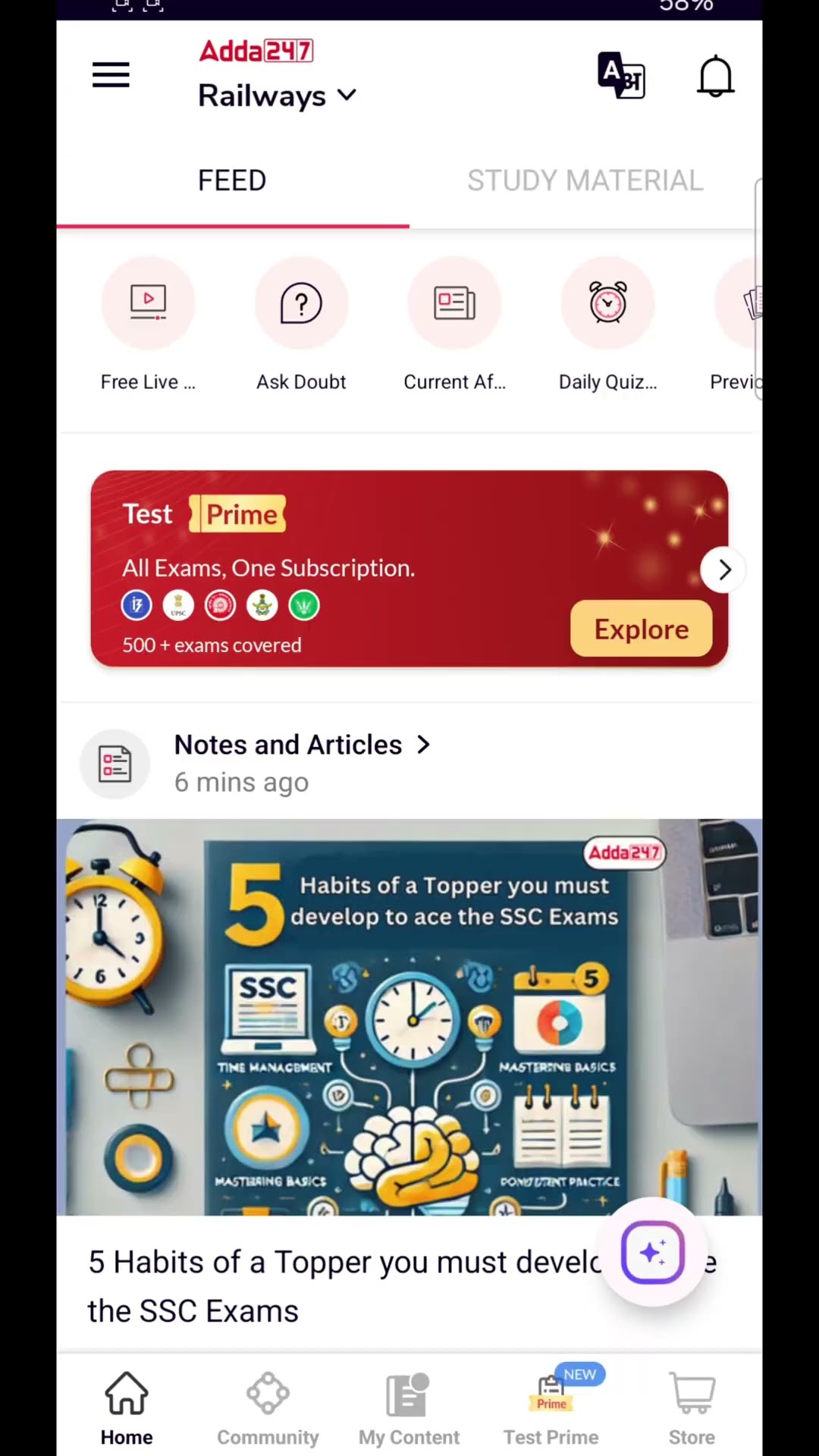 Daily Quizzes In Adda247 App