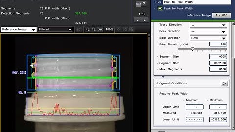 CV-X Machine Vision System:  Trend Edge Width Tool