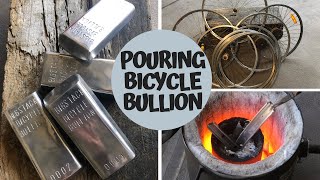Pouring Bicycle Bullion - Rims To Riches - Melting Aluminium Rims - TRASH TO TREASURE