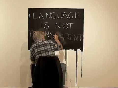 Watch Mel Bochner as he re-creates his wall piece Language Is Not Transparent (1970) for this exhibition.