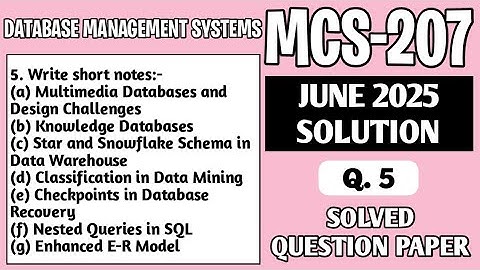 P8- Q. 5 | MCS207 June 25 Solution | MCS 207 Solved Question Paper | MCS207 Important Questions