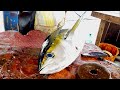 Beautiful fresh tuna fish cutting  fish cutting skills sri lanka