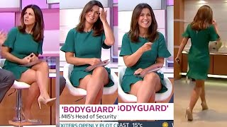 Susanna Reid Sexy Legs In Short Green Dress Heels - Itvs Good Morning Britain