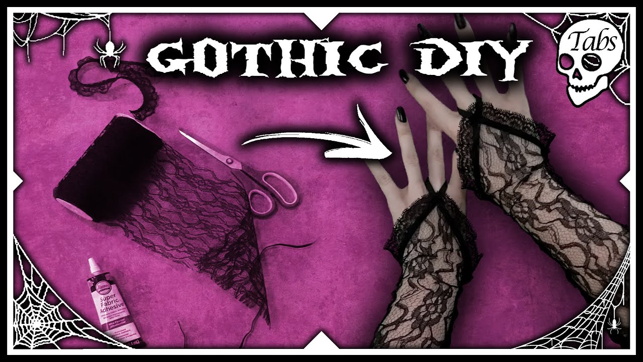 Black Lace Gloves | Gothic fashion DIY