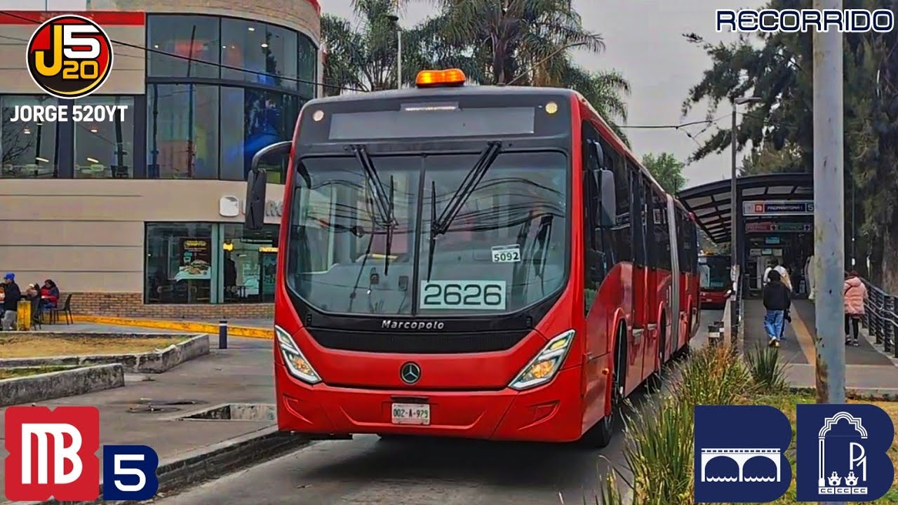 Metrobús CDMX Linea 5: Recorrido Completo | MB Marcopolo MP60 Express (CORENSA - 2626) 🎵❌