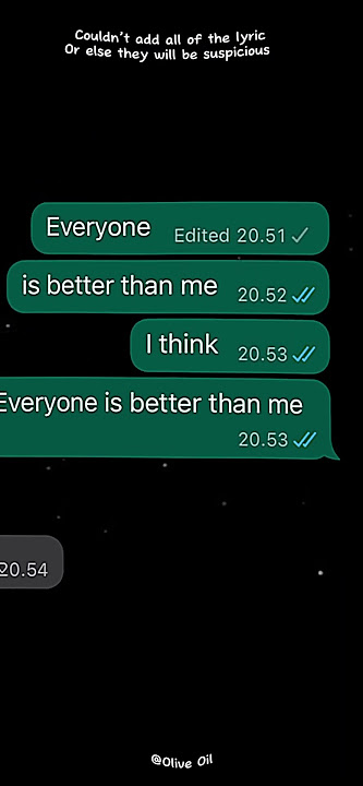 Everyone is better than me - Lyric Video - Song: Better Than Me