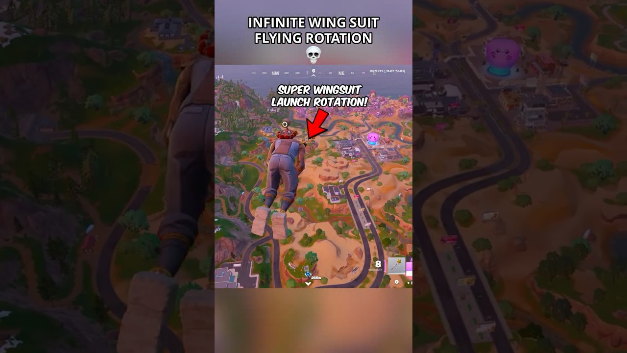 INFINITE WING SUIT FLYING ROTATION STRAT in Fortnite Chapter 7😳 