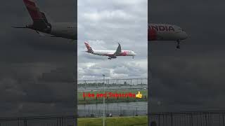 Air India Airbus a350-900 landing at Heathrow