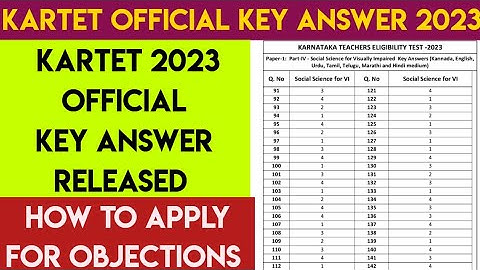 kartet official key answer released 2023 how to download how to apply for objects KARTET key answer