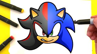 How to Draw Sonic Shadow in one face | step by step Profile