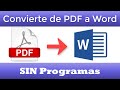 Convertir de PDF a Word SIN Programas │ Pasar Documento de PDF a Word Sin Usar Programa