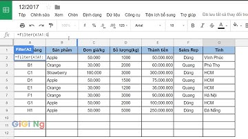 Hướng dẫn lọc dữ liệu tự động theo nhiều điều kiện (Google Sheet Cơ Bản)