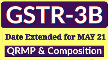 QRMP & Composition Scheme GSTR-3B-3B Returns due date extended for may 2021