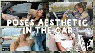 AESTHETIC poses &amp; outfit ideas at Car / ide pose&amp;gaya OOTD di dalam mobil biar ga mati gaya